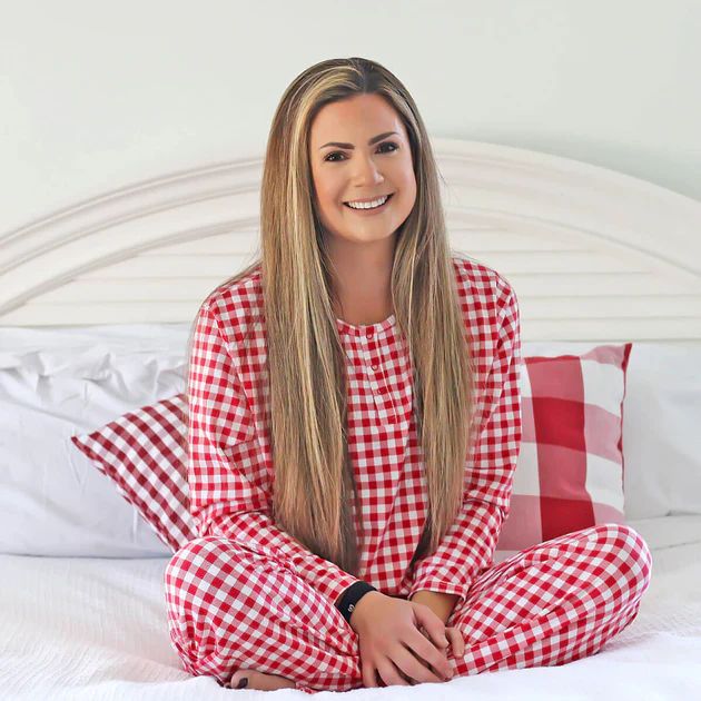 Red Gingham Knit Mom Pajamas | Classic Whimsy