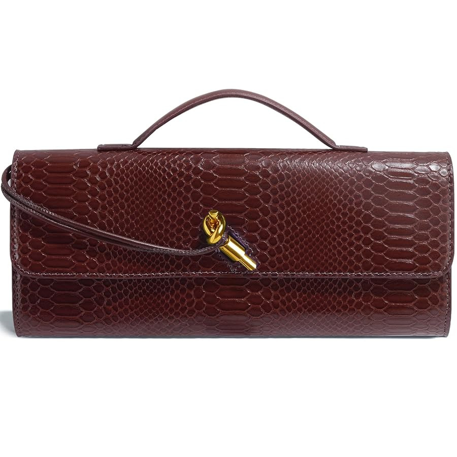 Woven Clutch Purses for Women, Formal Satchel Leather Evening Bag Shoulder Handbag | Amazon (US)