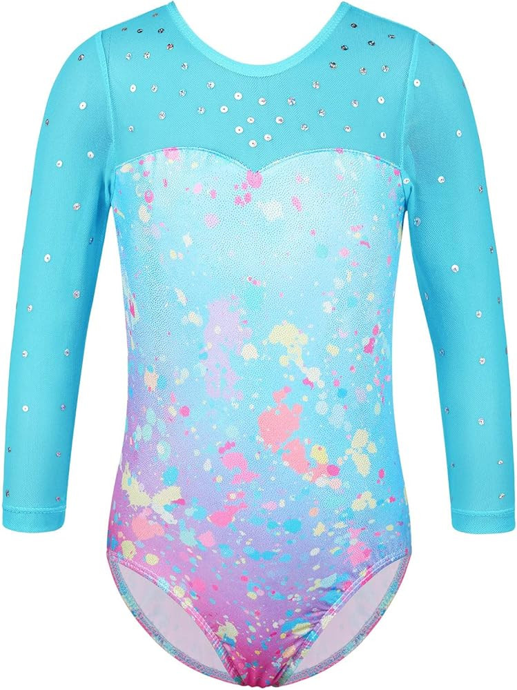 TFJH E Kids Little Girls' One Piece Sparkly Gymnastics Leotard Practice Outfits | Amazon (US)