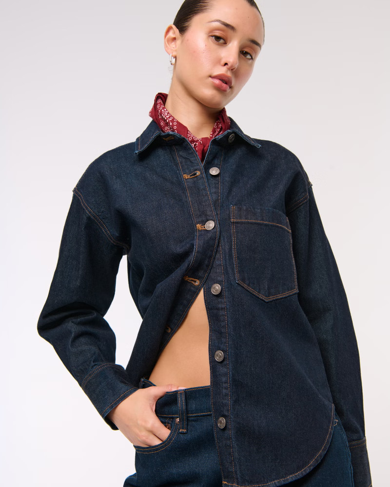 Oversized Denim Shirt | Abercrombie & Fitch (US)