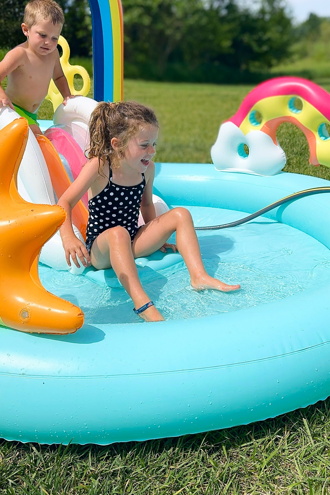 Cool off this summer with this fun and affordable rainbow inflatable pool slide from Target! My kids have been enjoying this for Summer!
#outdooractivity #targetfinds #backyardfun #watertoys

#LTKSeasonal #LTKKids #LTKSwim