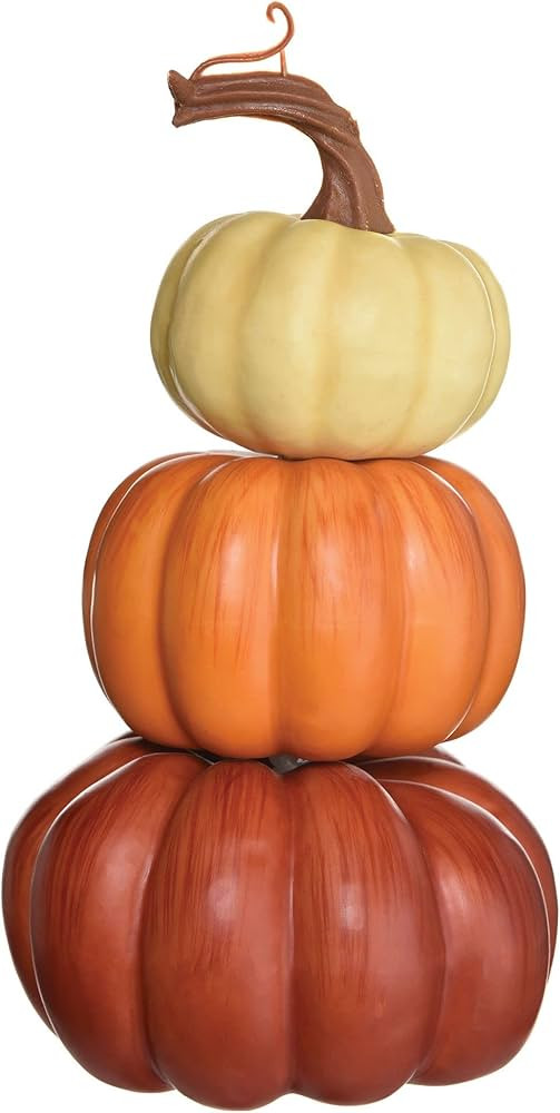 Charming Orange Fall Pumpkin Stack - 8.5" x 4.75" (1 Pc Autumn Decor - Unique, Eye-Catching Desig... | Amazon (US)