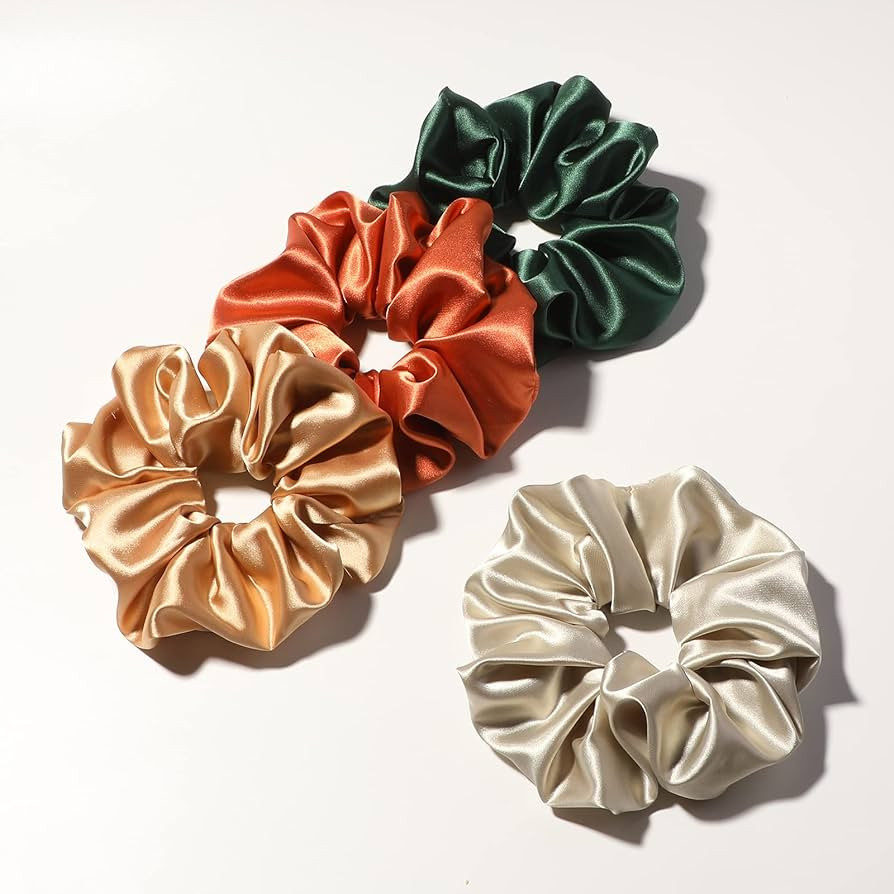 Artilady Hair Scrunchies - 4 Pcs Silk Scrunchies for Hair Sleep, Satin Scrunchies, Large Scrunchi... | Amazon (US)