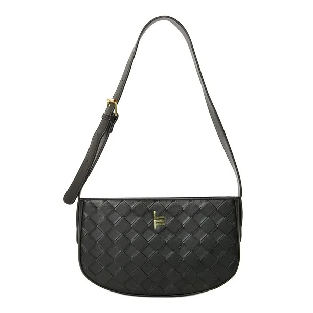 London Fog Women's Adult Lily Woven Shoulder Handbag Black - Walmart.com | Walmart (US)