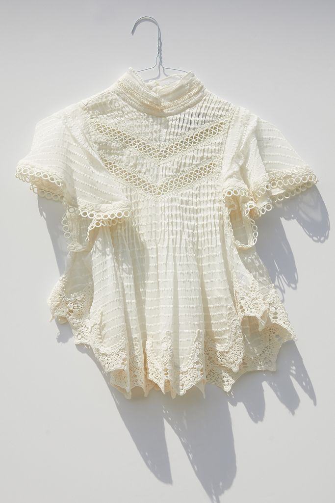 Kimchi Blue Broken Heart Eyelet Mock Neck Top | Urban Outfitters (US and RoW)