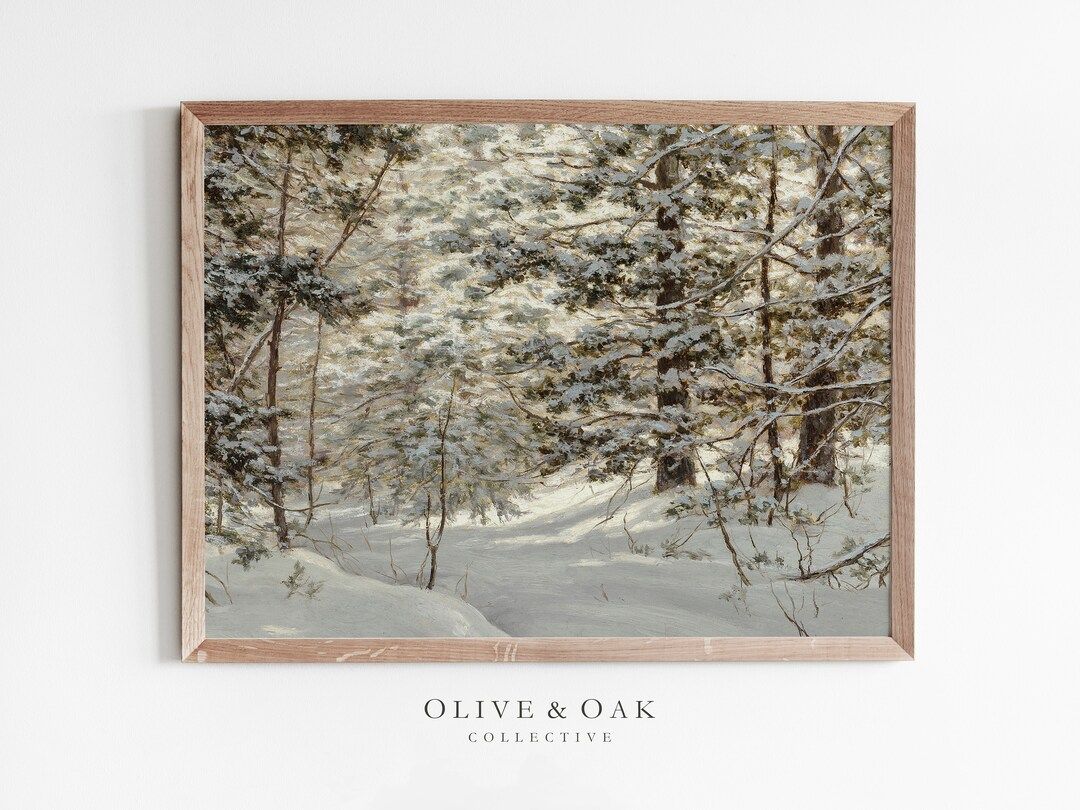 Winter Wall Art / Snowy Landscape Painting / Snow Trees Painting / Cozy Decor Art Prints / #506 | Etsy (US)