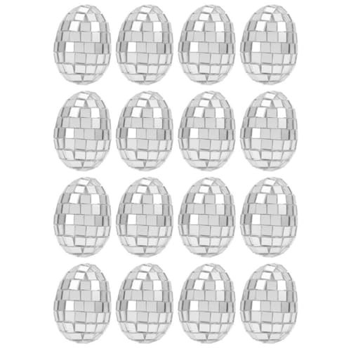 Luxshiny Mirrored Easter Eggs Bulk - 16Pcs Fillable Shiny Easter Eggs Empty Reflective Disco Ball Decorations for Easter Hunt Holiday Party Basket Fillers Classroom Prize -Silver | Amazon (US)
