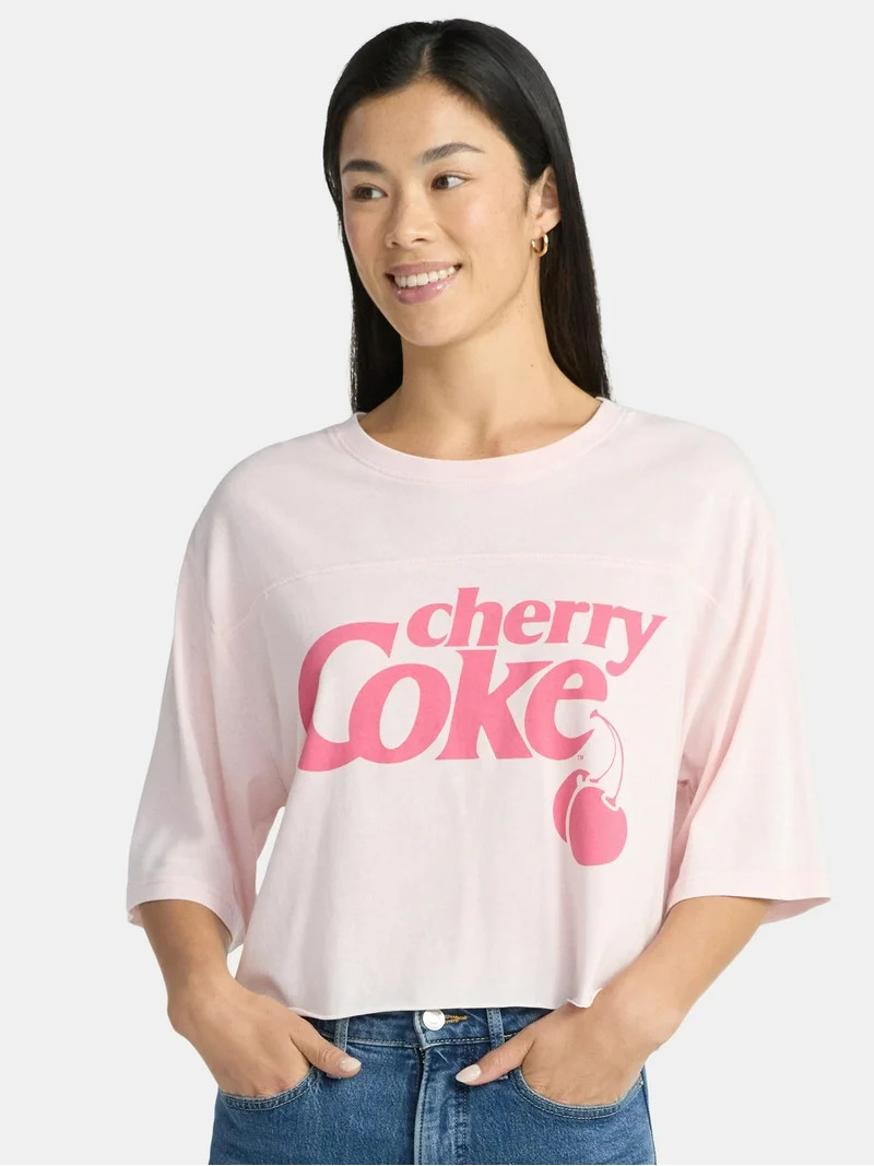 Coca-Cola Women's Cherry Coke Graphic Skimmer Tee, Sizes XXS-2XL | Walmart (US)