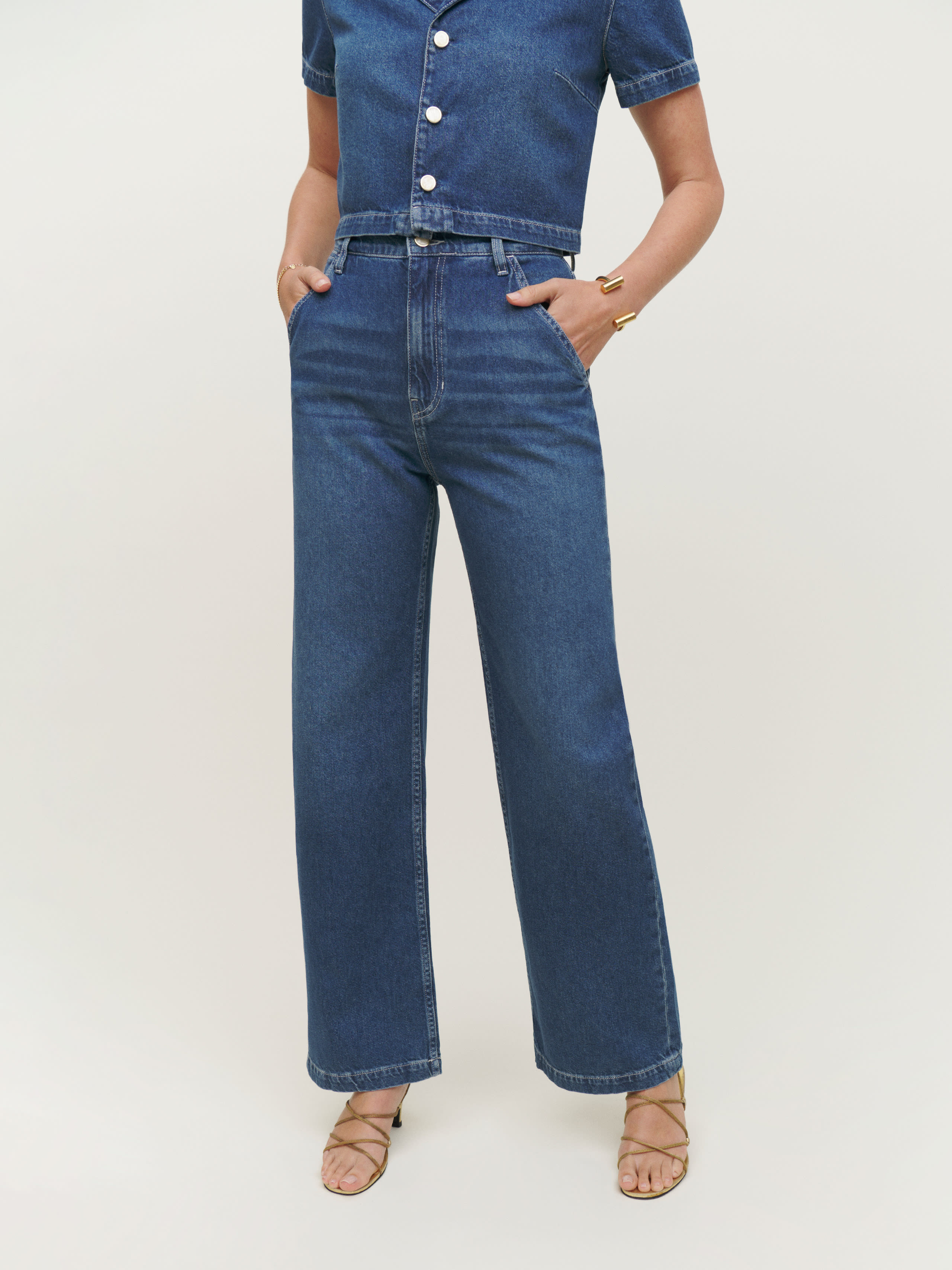 Nava Denim Two Piece Set | Reformation (Global)