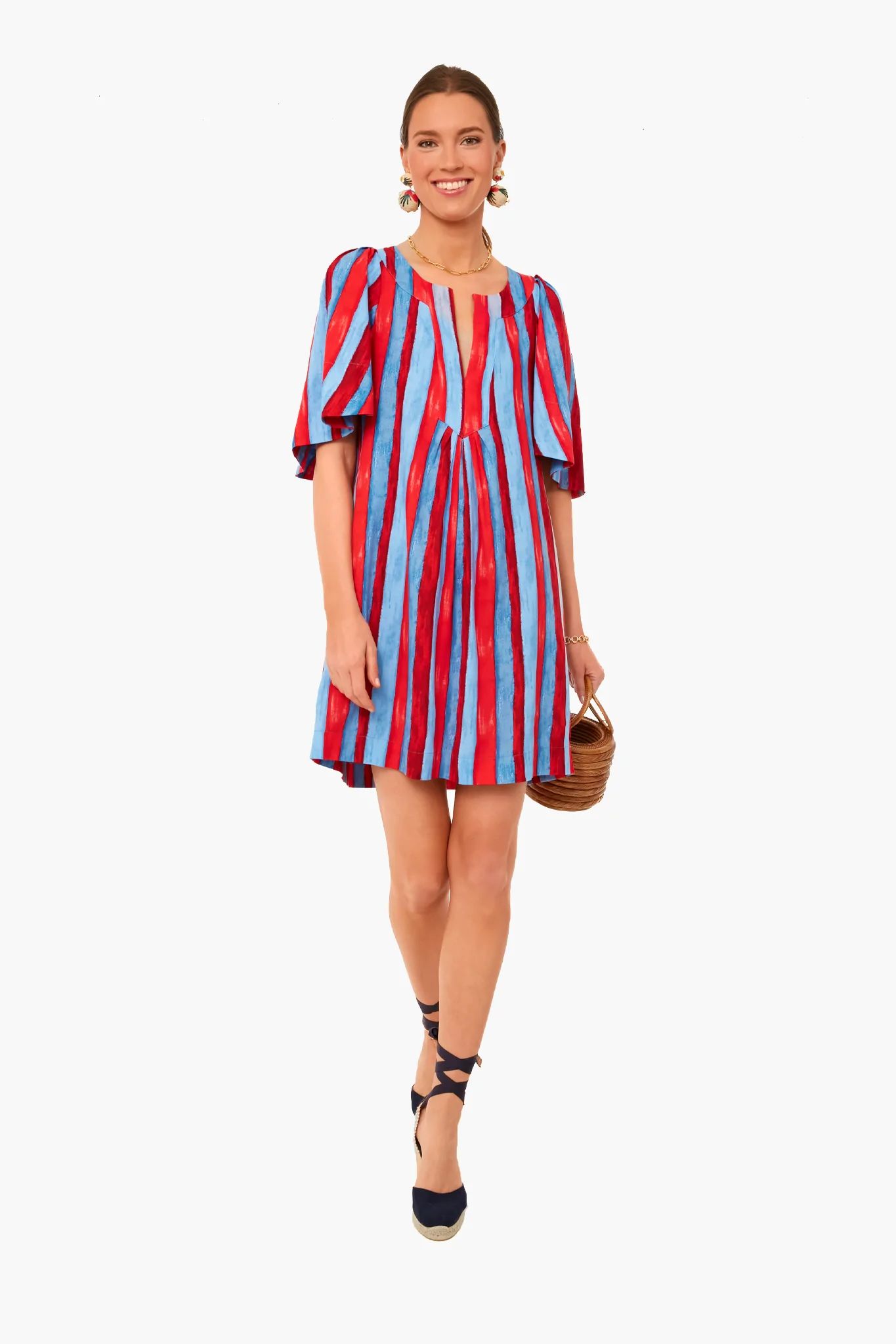 Painterly Stripe Finley Flutter Sleeve Dress | Tuckernuck (US)