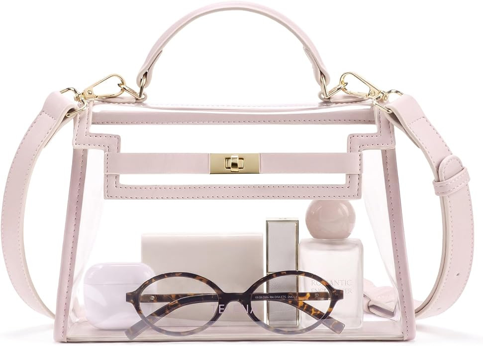 Telena Clear Bag for Stadium Events PVC Transparent Crossbody Purse | for Women with Adjustable S... | Amazon (US)