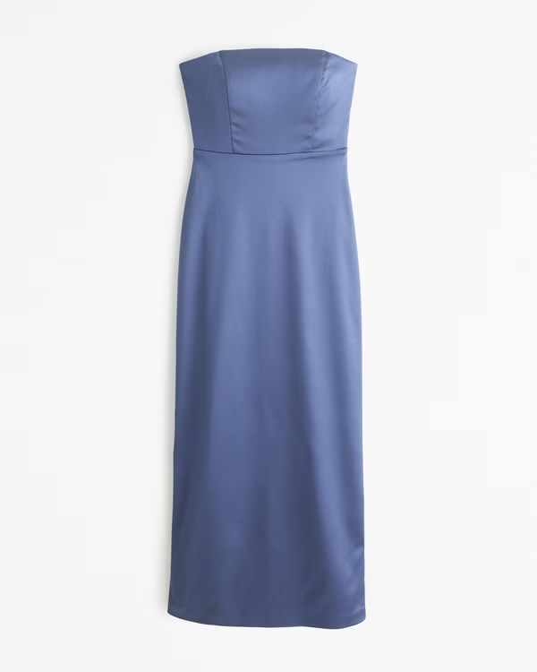 Stretch Satin Strapless Maxi Dress | Abercrombie & Fitch (US)