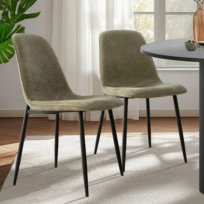 19.5" Seat Height Chenille Upholstered Dining Side Chair | Wayfair North America