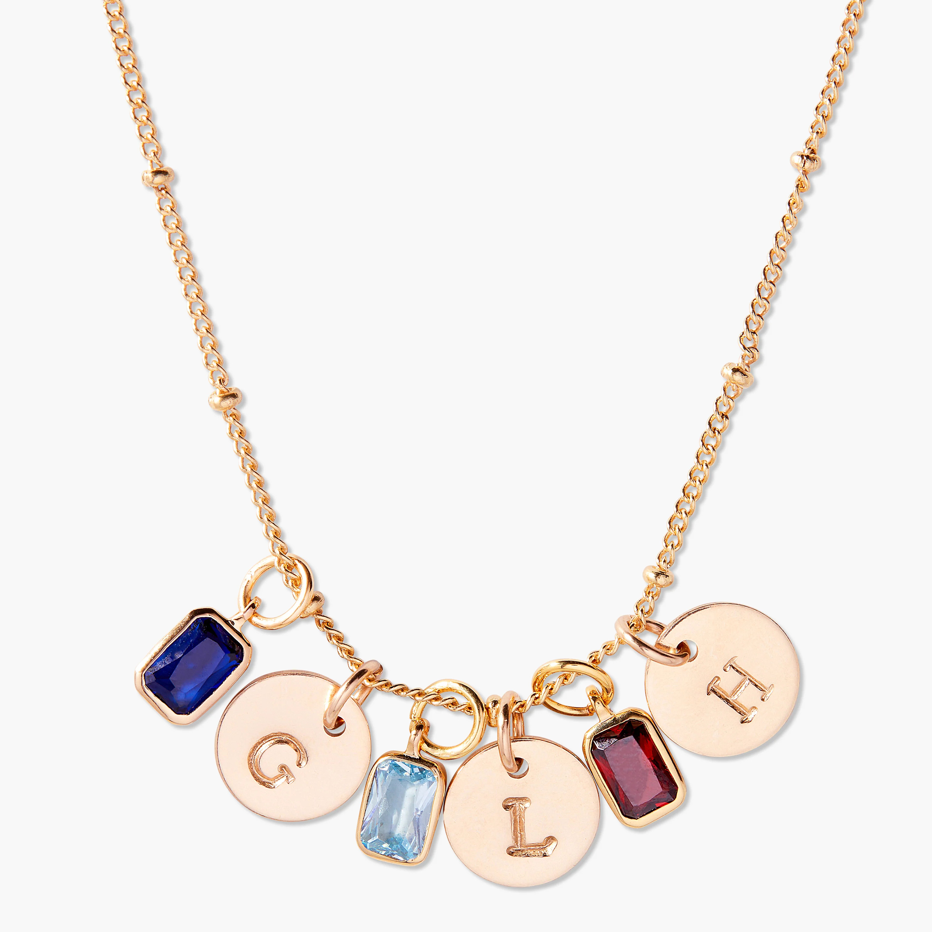 Mackenzie Three Birthstone Initial Pendant | Brook and York