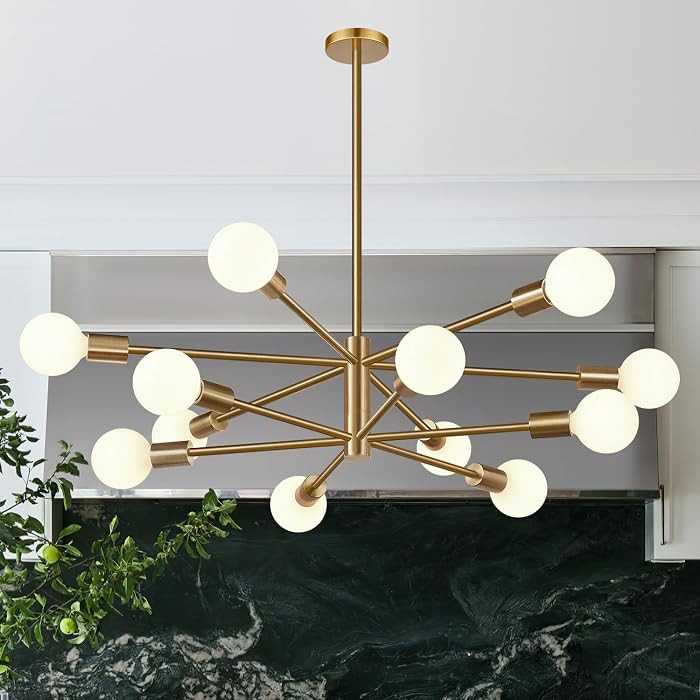11"-52" Height Adjustable Sputnik Chandeliers Dining Room Light Fixture (12-Light, 33-Inch), Mode... | Amazon (US)