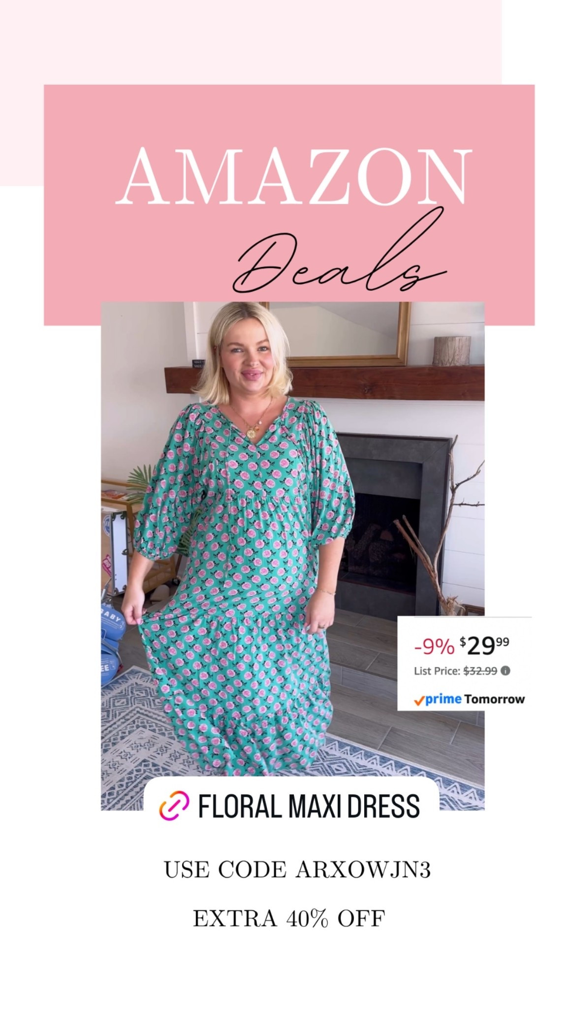 Floral maxi dress on Deal! ￼

#LTKMidsize #LTKSeasonal #LTKSaleAlert