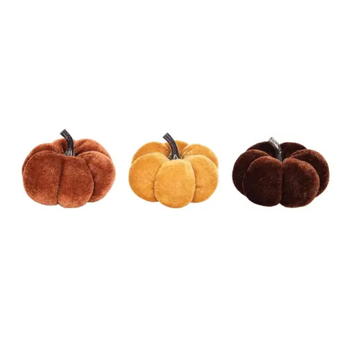 Gallerie II Velvet Pumpkin Decorative Small Tabletop Figurines, Set of 9 in Orange at Nordstrom | Nordstrom