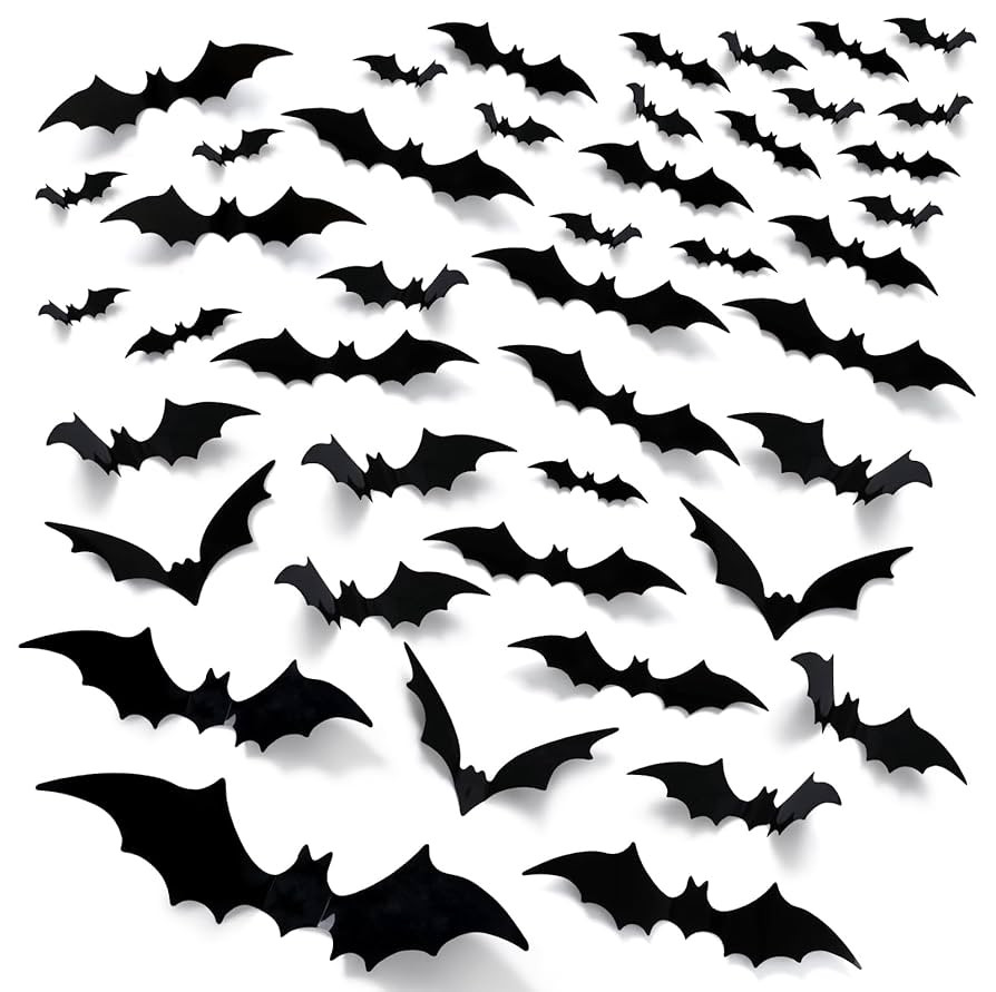 EkkoVla Bats Wall Decor, 170Pcs 3D Bat Halloween Decorations, Windows Stickers 6 Different Sizes ... | Amazon (CA)