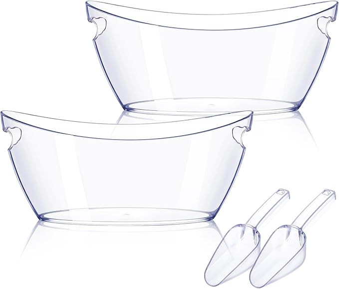 Ice Bucket 2 PCS, Ice Buckets for Parties, Mimosa Bar Supplies Beverage Tub and Scoops for Champa... | Amazon (US)