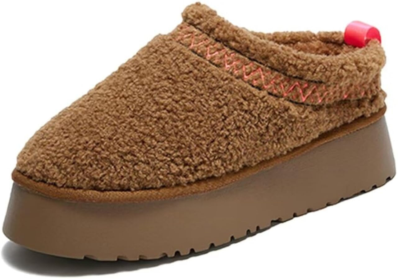 Women's Winter Platform Slippers Short Ankle Thickened Flat Boots Fur Lined Warm Slippers Indoor ... | Amazon (US)