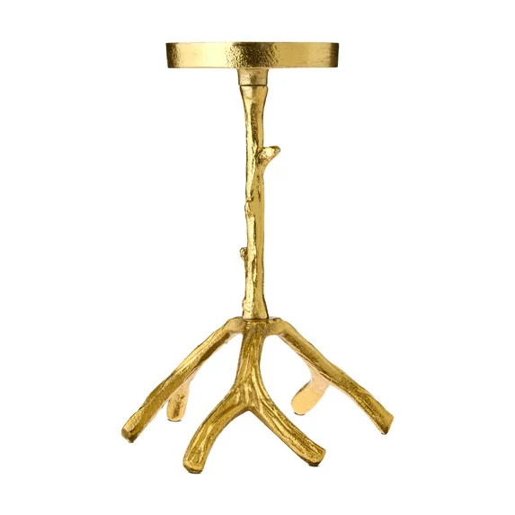 Medium Rustic Gold Metal Antler Christmas Pillar Candle Holder, 8.07", by Holiday Time | Walmart (US)