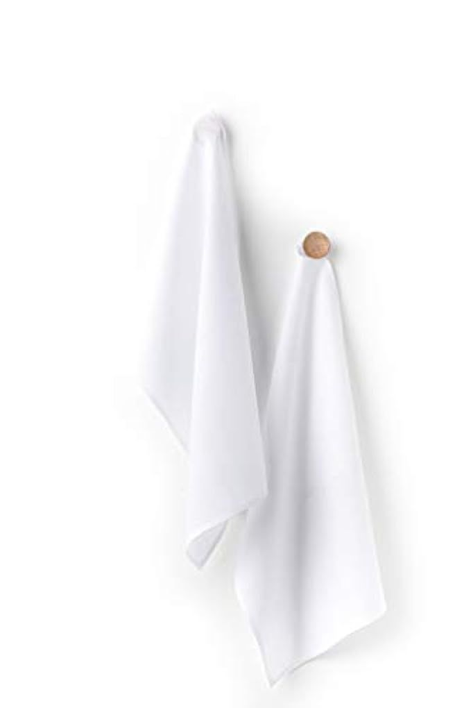 Solino Home Linen Kitchen Towel - 100% Pure Linen 17 x 26 Inch - Natural Fabric Handcrafted, White | Amazon (US)