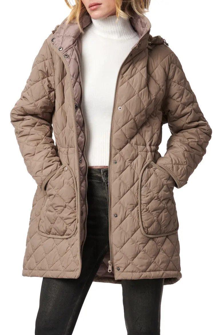 Diamond Quilted Hooded Puffer Coat (Women) | Nordstrom | Nordstrom