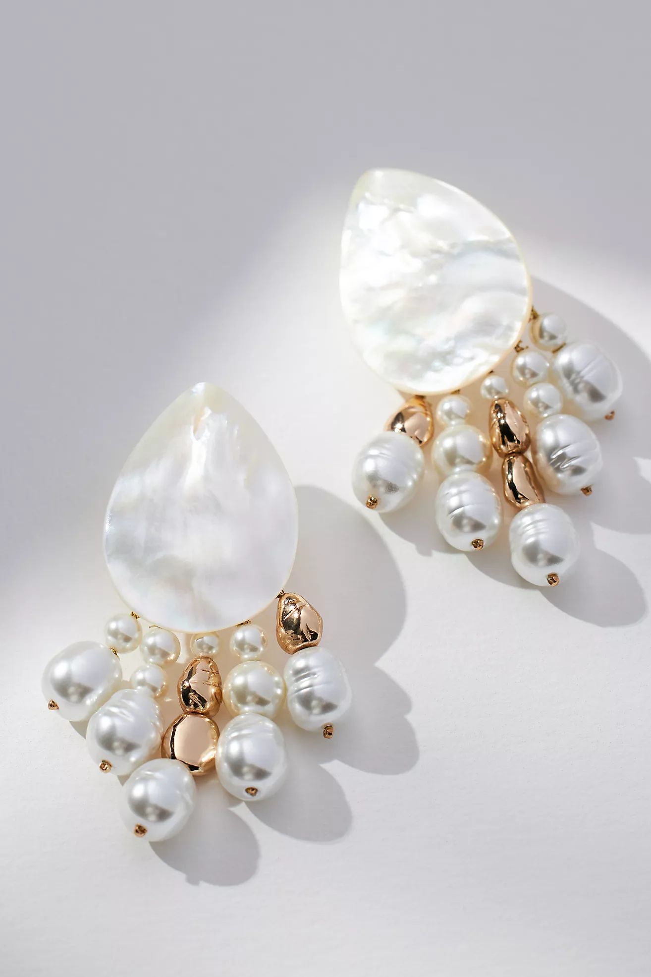 Pearl-Fringe Drop Earrings | Anthropologie (US)
