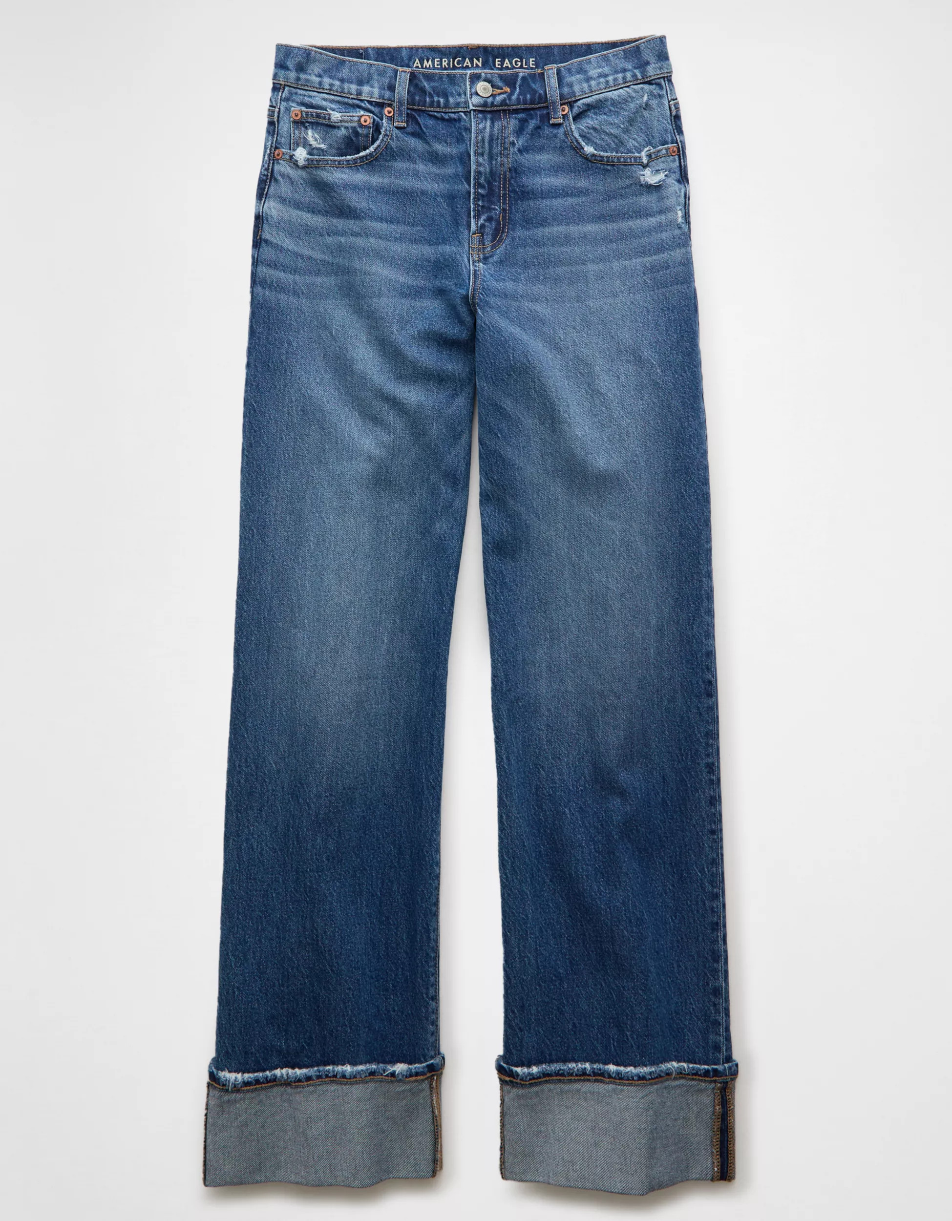 AE Stretch High-Waisted Stovepipe Cuffed Jean | American Eagle Outfitters (US & CA)