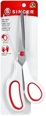 SINGER Fabric Scissors with Comfort Grip, 1-pack, Red & White | Amazon (US)