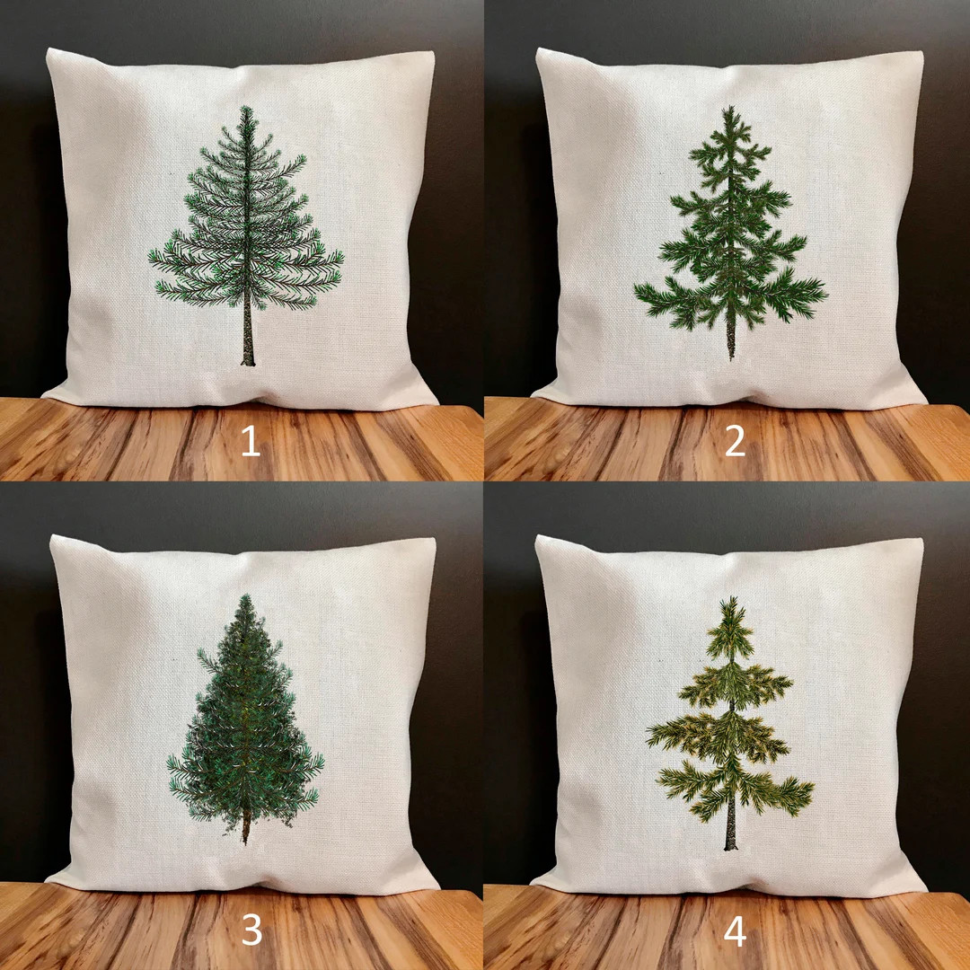 Original Artwork Pine Tree Decorative Accent Pillows Four - Etsy | Etsy (US)