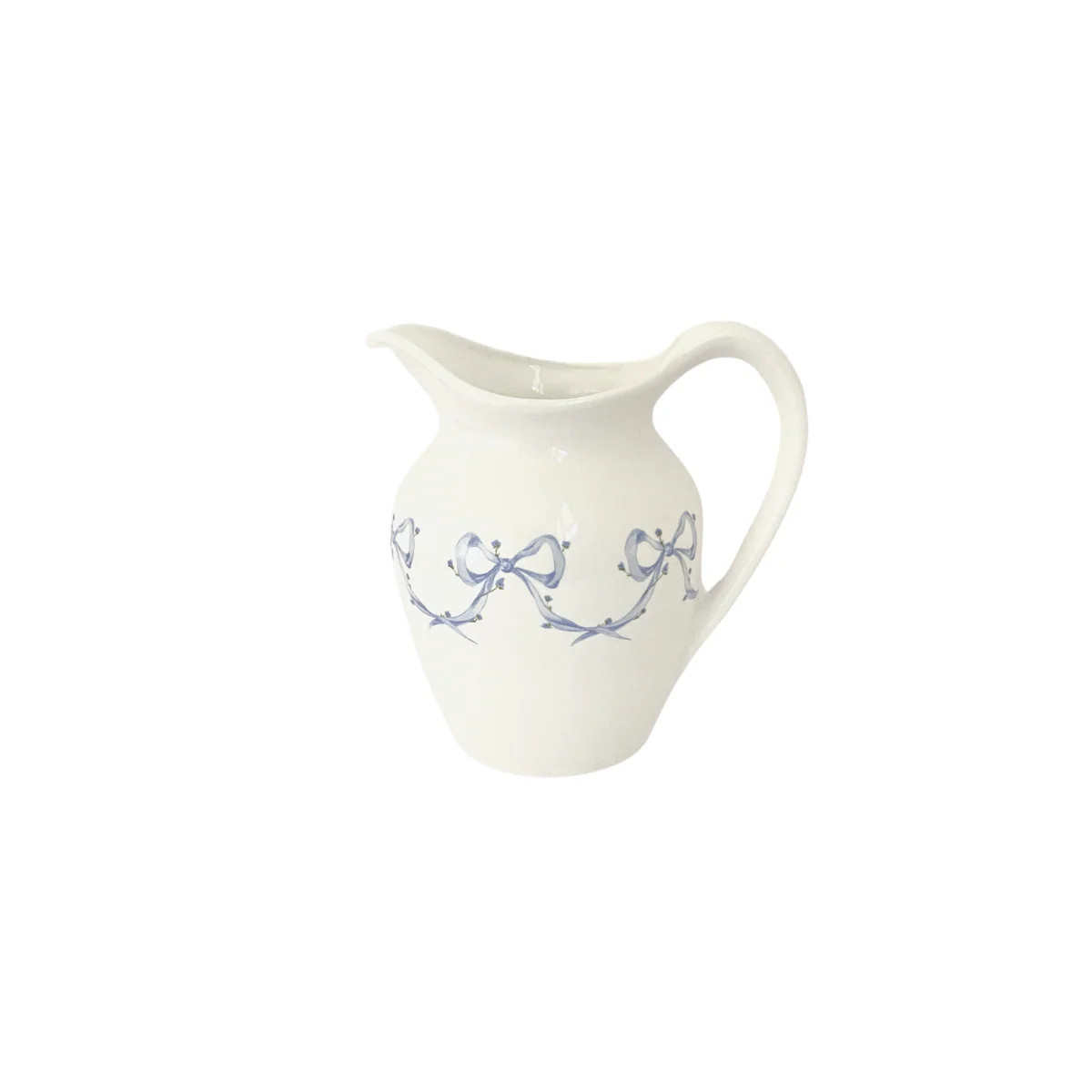 Porcelain Bow Pitcher | Bows & Blue