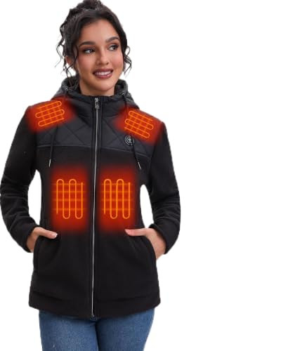 Fleece Heated Jackets for Women with 12V 15000mAh Battery Included,Stylish Paneled Hoodie for Wom... | Amazon (US)