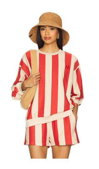 Scout Sweatshirt in Red Beige Stripe | Revolve Clothing (Global)