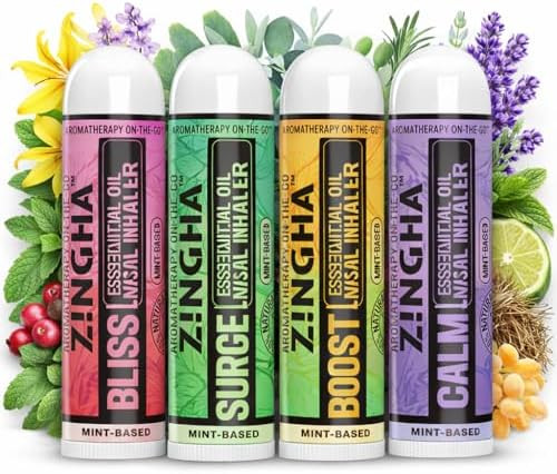 Z!NGHA Natural Aromatherapy Nasal Stick Boost Focus & Enhance Breathing | Portable Sinus Relief &... | Amazon (US)