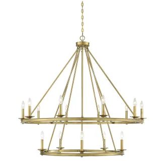 Savoy House 1-312-15-322 Warm Brass Middleton 15 Light 45" Wide Taper Candle Chandelier | Build.com, Inc.