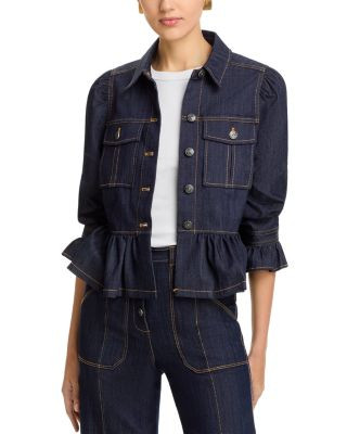 Cinq a Sept Delanie Peplum Denim Jacket | Bloomingdale's (US)