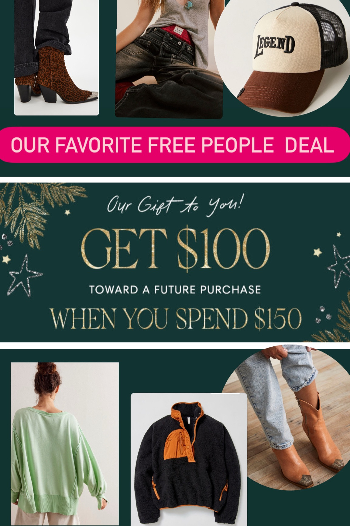 Our Favorite day to shop Free People. Spend 150 and get 100 to spend! Shop our favs below. 

#LTKSeasonal #LTKSaleAlert #LTKGiftGuide