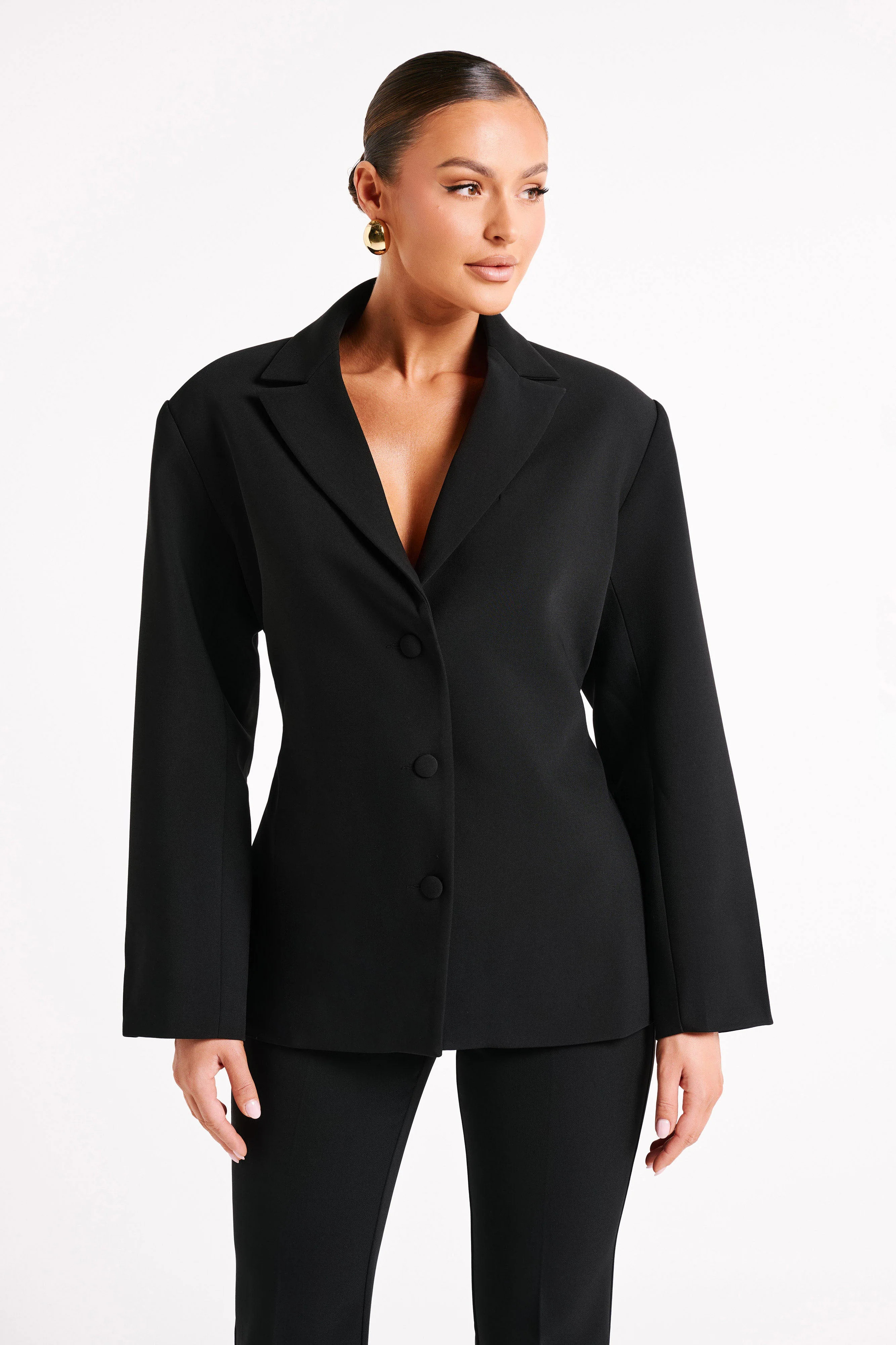 Addie Suiting Blazer - Black | MESHKI US