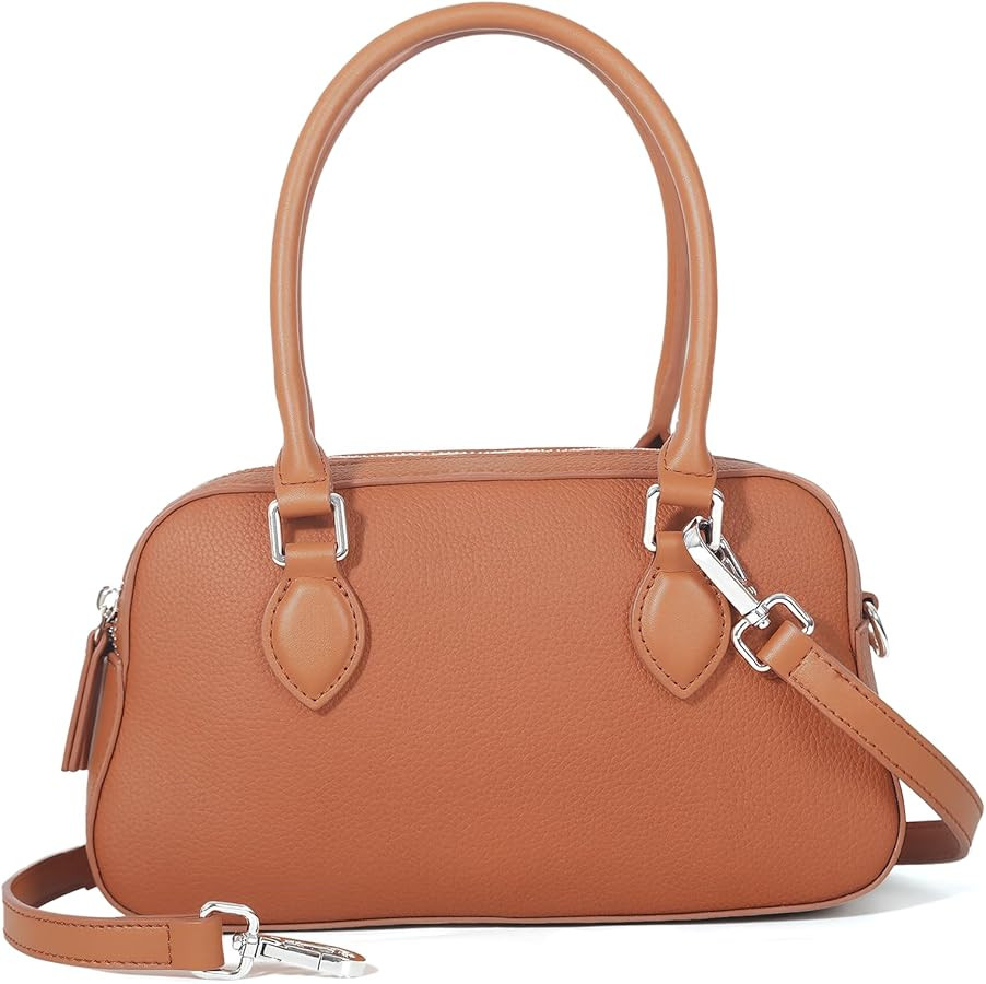 Genuine Leather Handbag for Women, Small Top Handle Satchel Crossbody Purse with Adjustable Strap... | Amazon (US)
