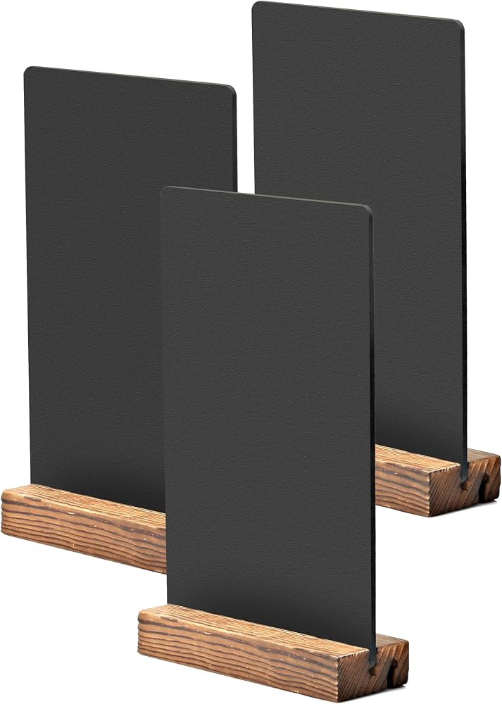 Desktop Chalkboard Sign Double-Sided Chalkboard with Wooden Base (3 Pack 7.9x5.1) | Amazon (US)