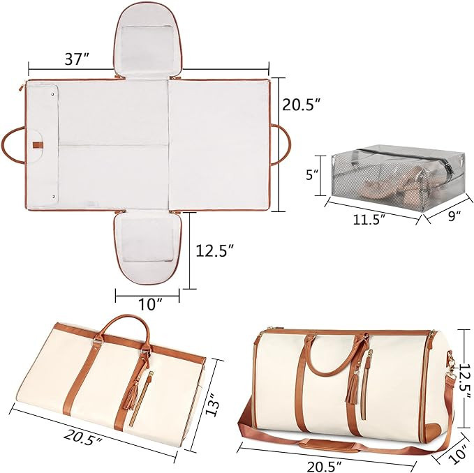 Garment Bags for Travel, Convertible Carry on Garment Bag Large Duffle Bags for Women, 2 in 1 Han... | Amazon (US)