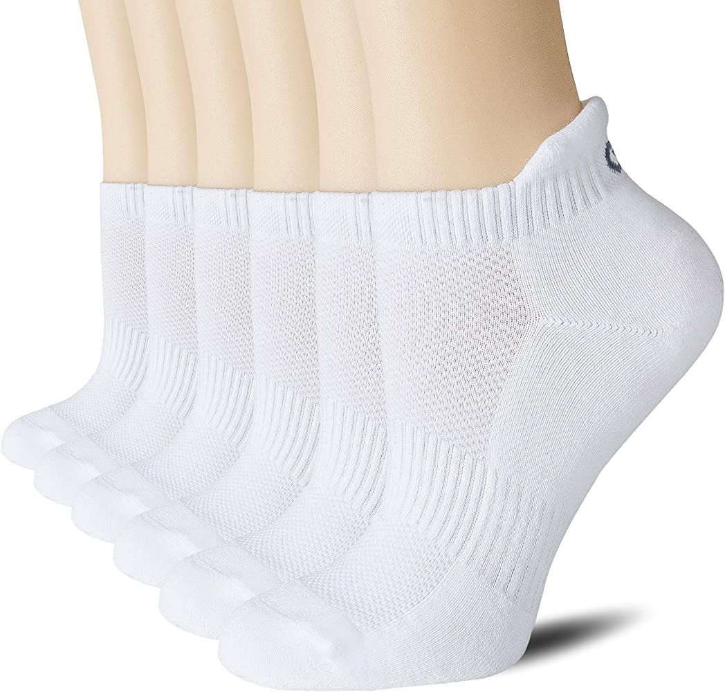 CS CELERSPORT Ankle Athletic Running Socks Low Cut Sports Tab Socks for Men and Women (6 Pairs) | Amazon (US)