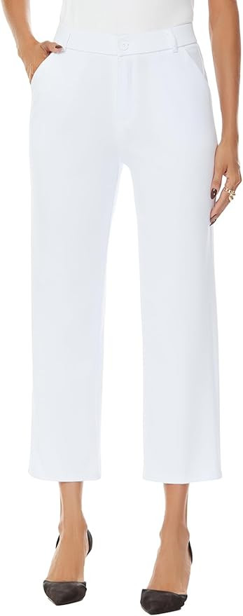 Women's Straight Leg Dress Work Ankle Pants Business Office Casual Slacks with Pockets | Amazon (US)