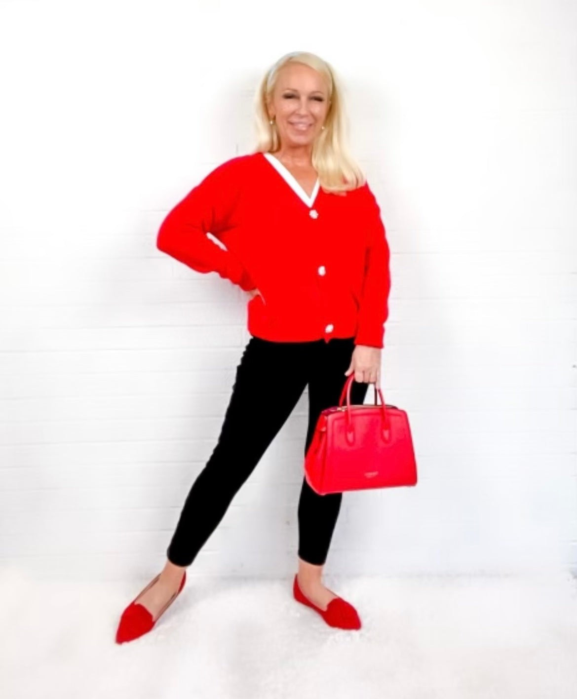 Red Showstopper Sweater | Peppered with leopard
