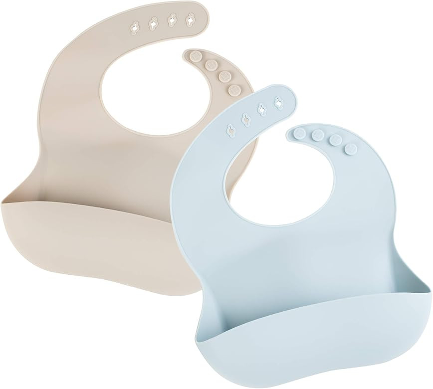 The Happy Stork Silicone Baby bibs with Food Catcher – Girls, Boys, Infant and Toddlers Ages 6 ... | Amazon (US)