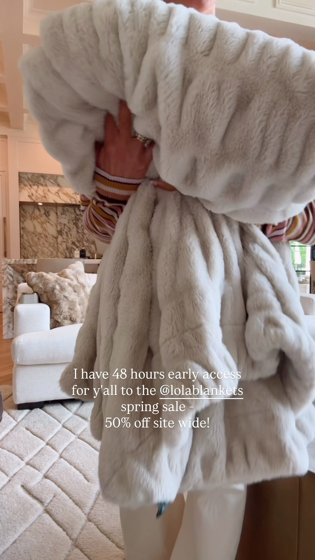 Use code CELLAJANE50 for 50% off Lola blankets. Colors are going fast!