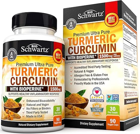 Turmeric Curcumin with BioPerine 1500mg - Natural Joint & Healthy Inflammatory Support with 95% S... | Amazon (US)