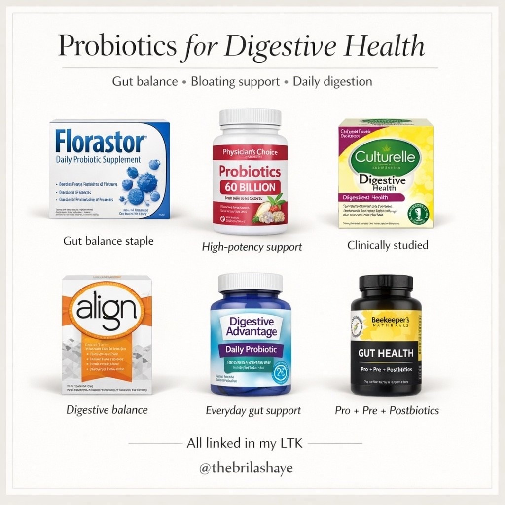 Gut health isn’t one-size-fits-all 🦠
These are digestive-focused probiotics I see recommended, researched, and talked about most for supporting gut balance, bloating, and overall digestion.

Consistency > perfection.
Listen to your body, start slow, and give your gut time 🤍