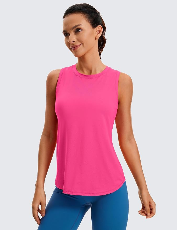 CRZ YOGA Lightweight Tank Top for Women Racerback Sleeveless Workout Tops High Neck Athletic Runn... | Amazon (US)